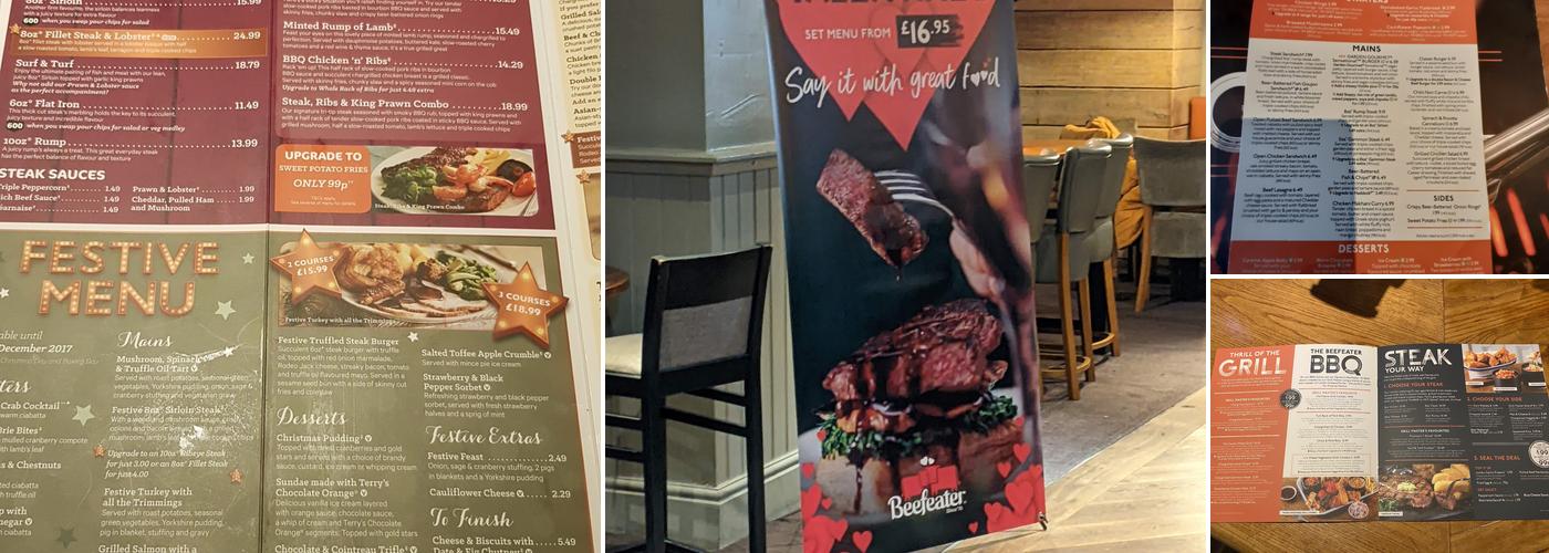 Norman Jepson Beefeater Menu