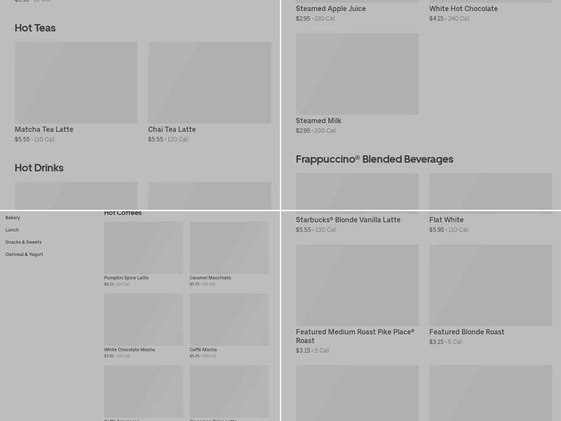 Starbucks Menu