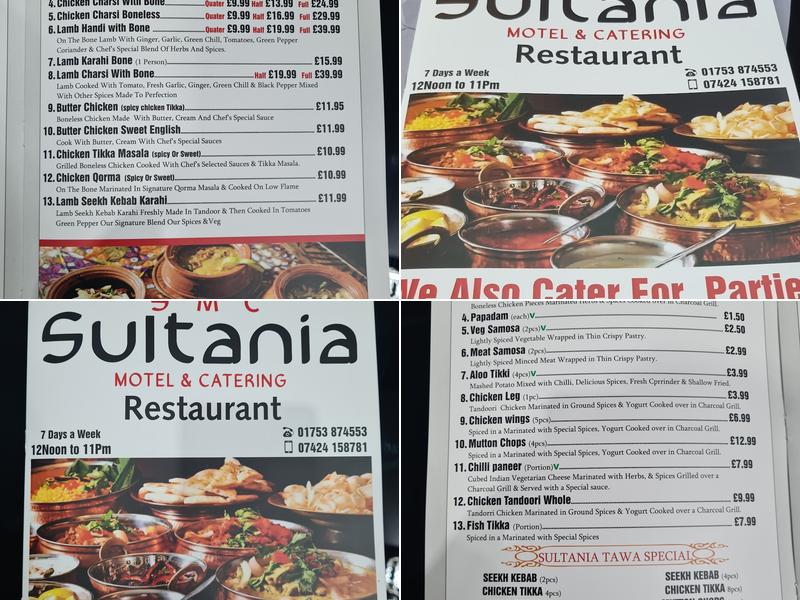 Sultania restaurant and catering Menu