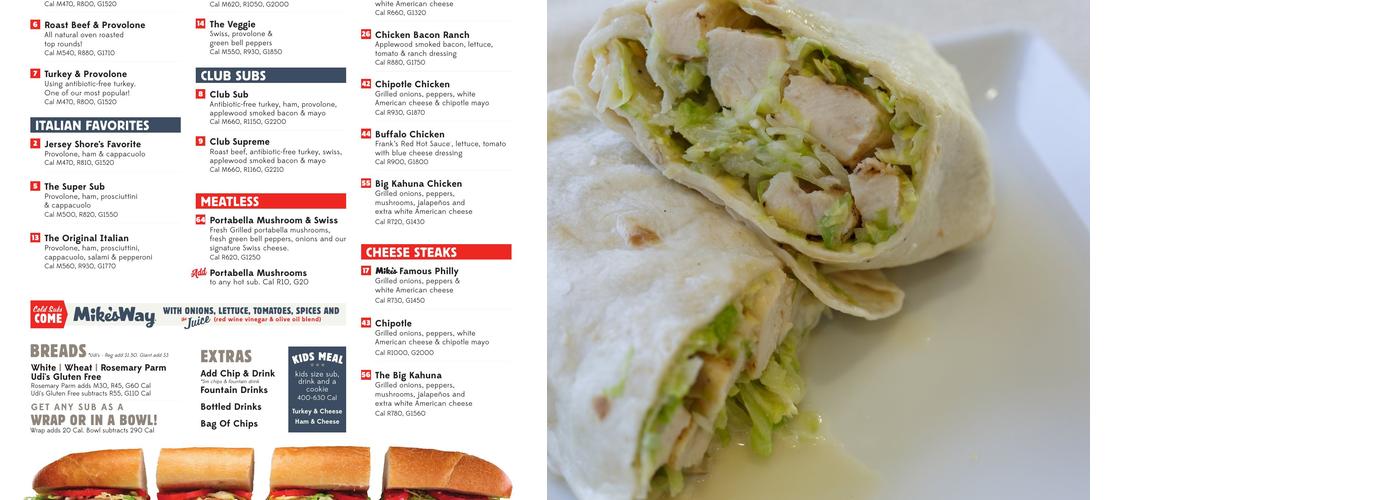 Jersey Mike's Subs Menu