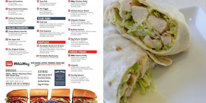 Jersey Mike's Subs Menu