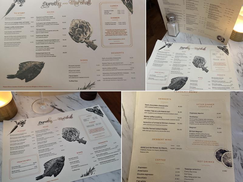 Dorothy and Marshall Menu