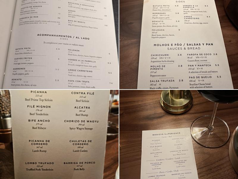 Fazenda Rodizio Bar & Grill Bishopsgate - London Menu