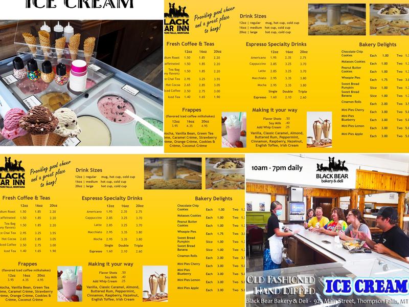 Black Bear Coffee and Espresso Menu