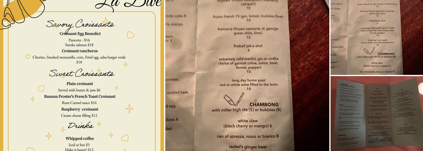La Dive Menu