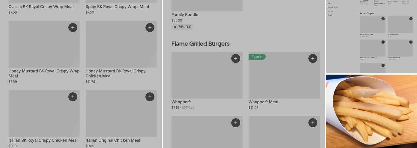 Burger King Menu
