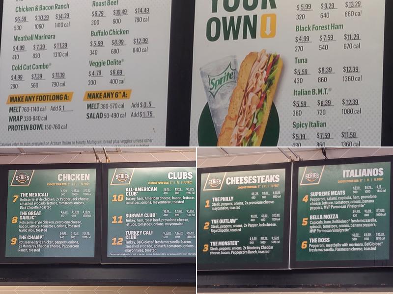 Subway Menu
