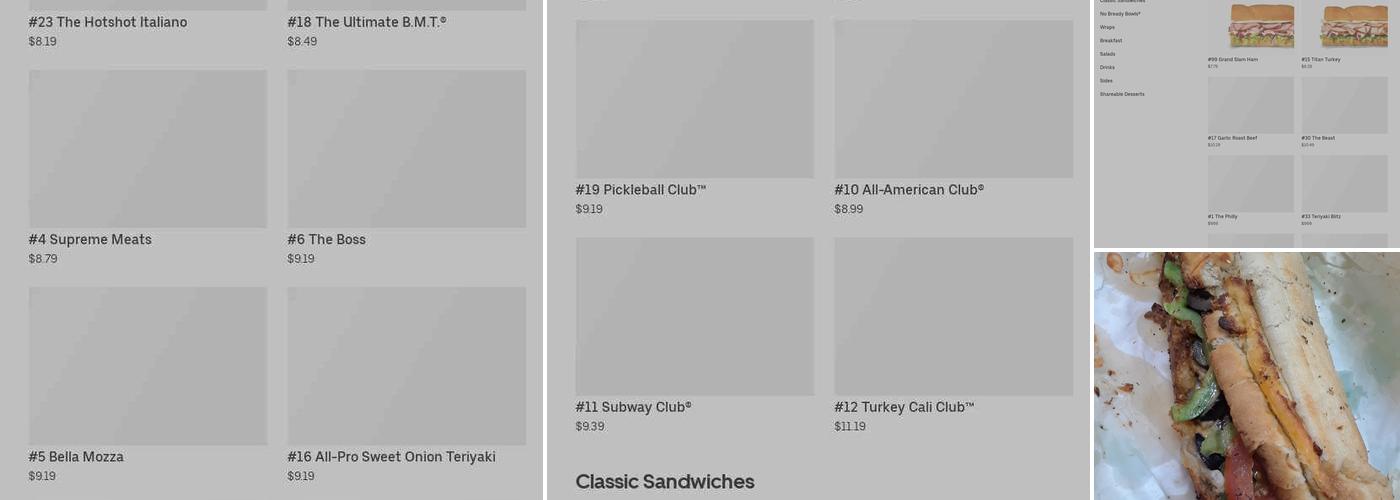 Subway 1843 Menu