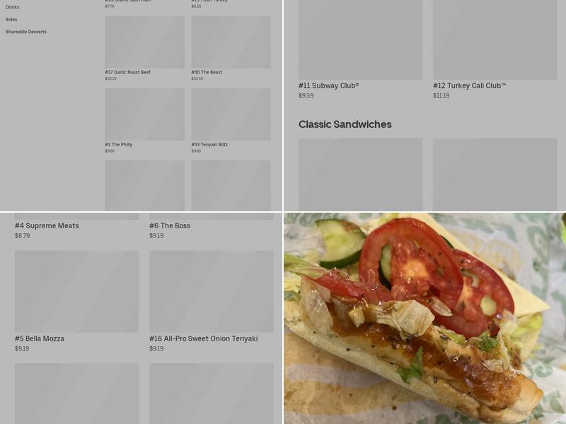 Subway 1839 Menu