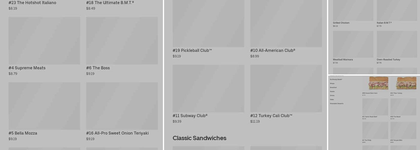 Subway 1845 Menu