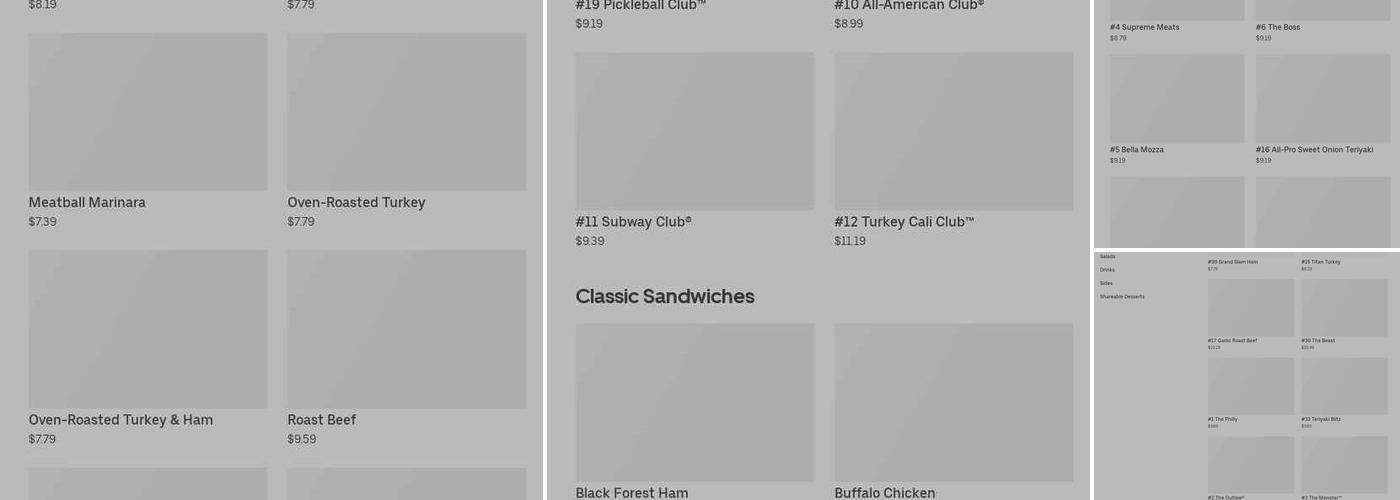 Subway 1846 Menu