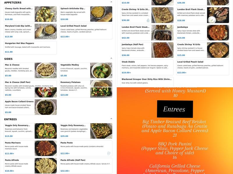 Madeleine Marie's Menu