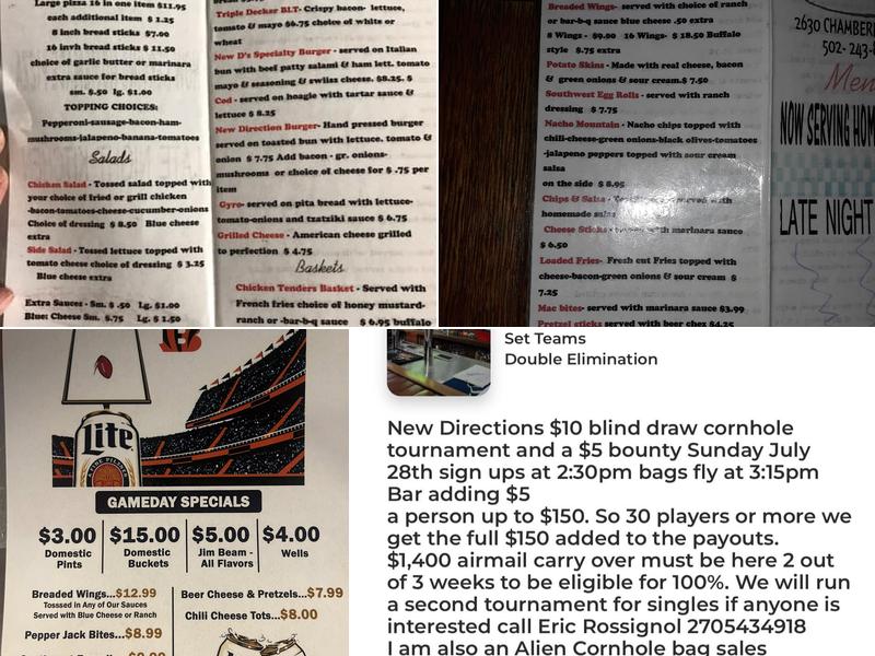 New Direction Bar & Grill Menu