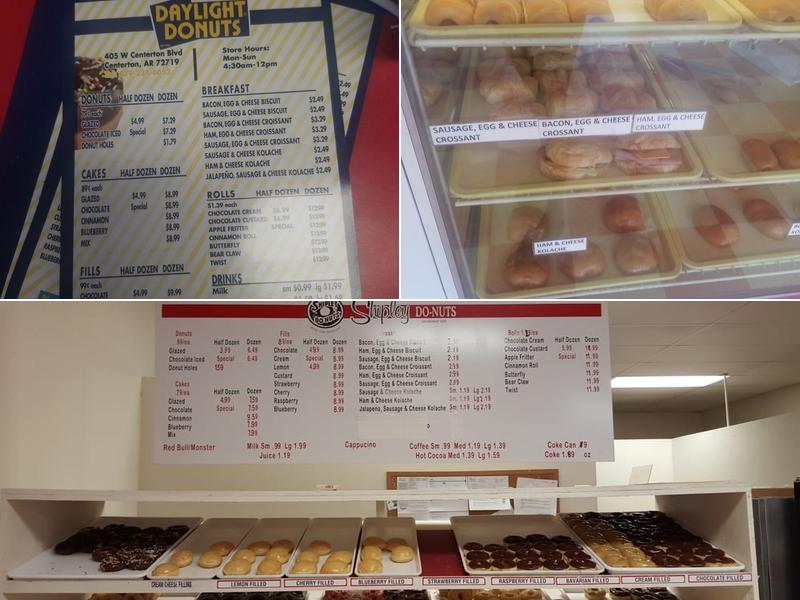 Daylight Donuts Menu