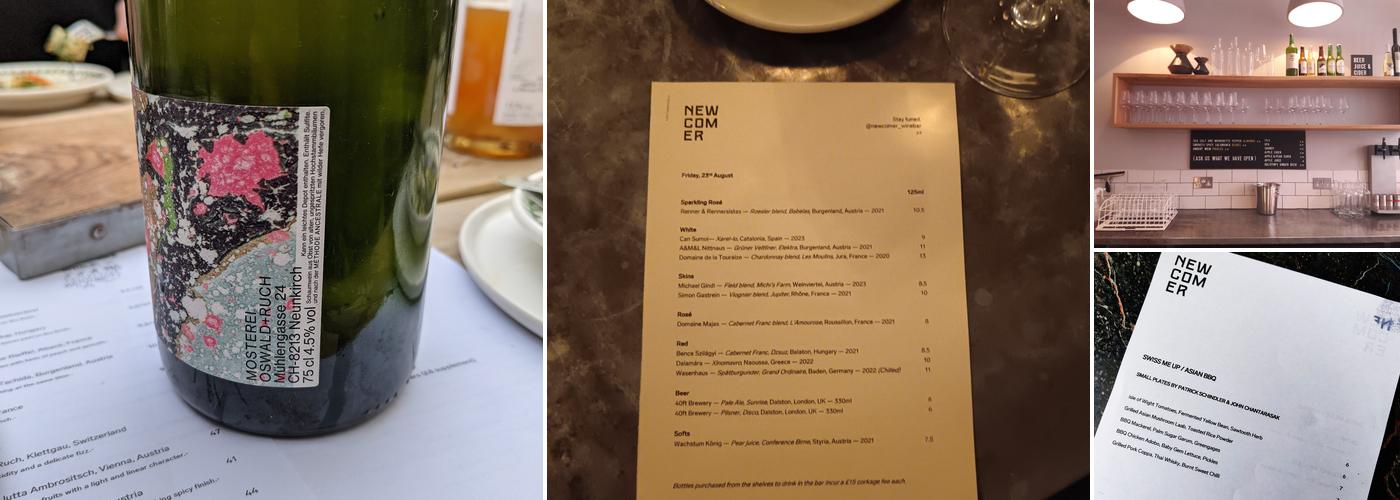 Newcomer Wines Dalston Menu