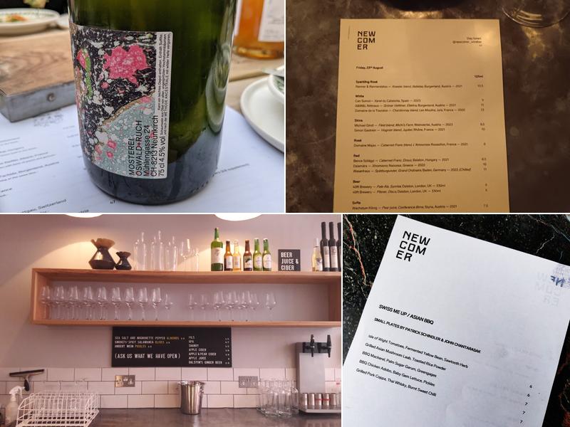Newcomer Wines Dalston Menu