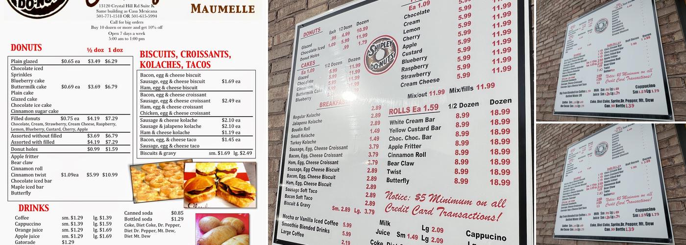 Shipley Do-Nuts Menu