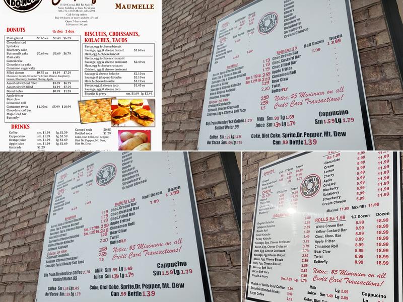 Shipley Do-Nuts Menu