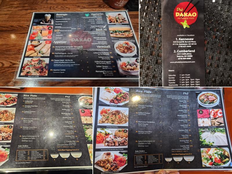 Pho Dakao-Kennesaw Menu