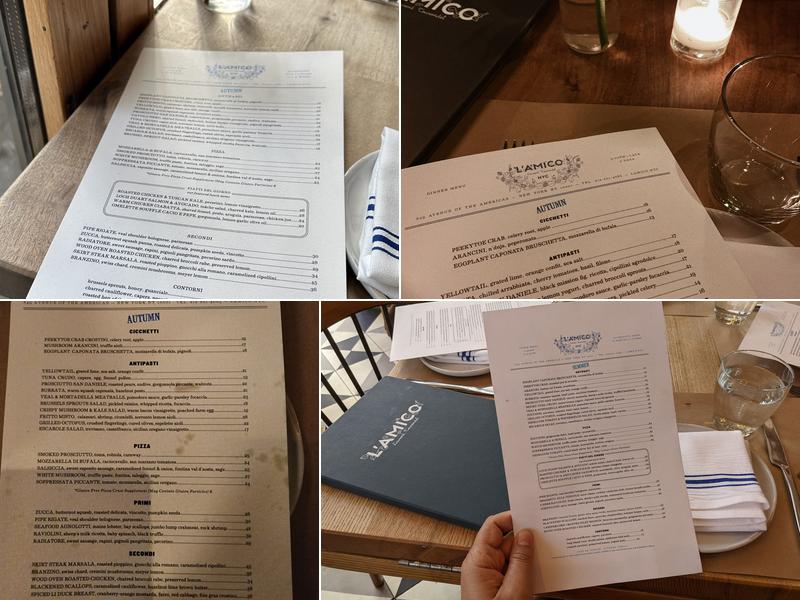 L'Amico Menu