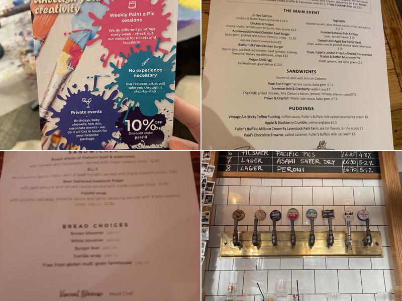 The White Hart, Southwark Menu