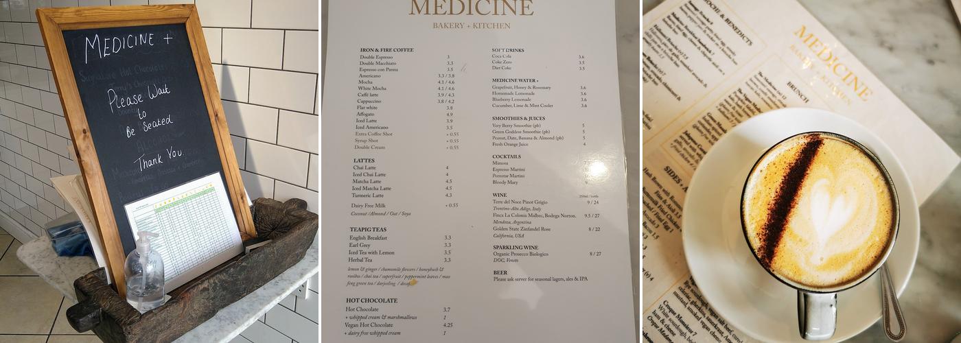 Medicine Kitchen and Bakery Menu