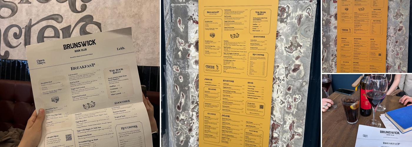 Brunswick Book Club Menu