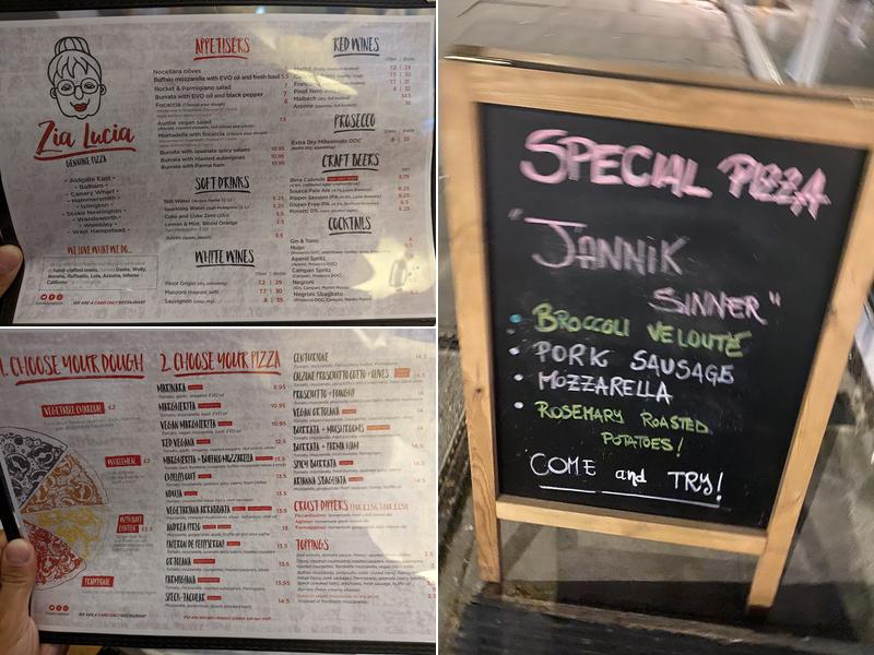 Zia Lucia - West Hampstead Menu