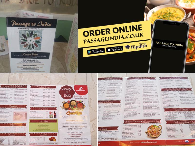 Passage to India Takeaway Menu