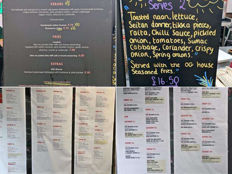 Chew's Yard Menu