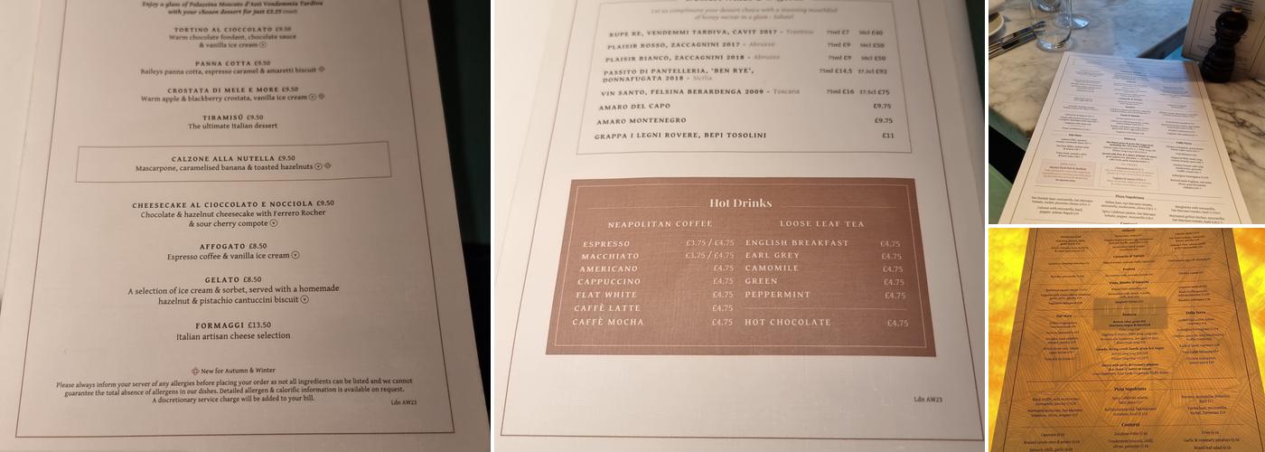 Luciano by Gino D'Acampo Menu