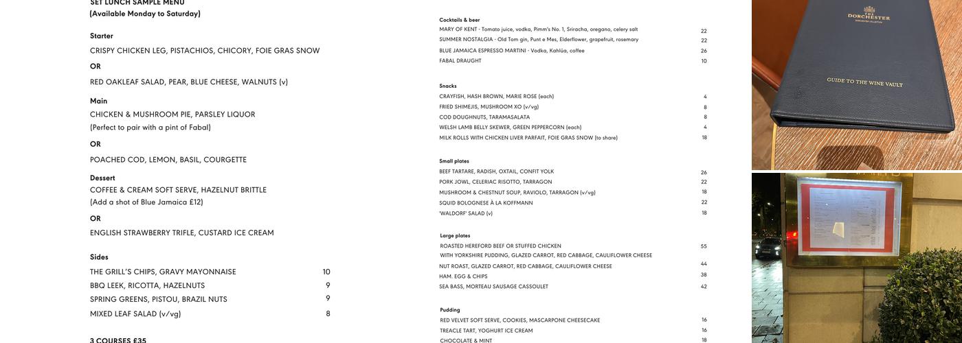 The Grill by Tom Booton Menu