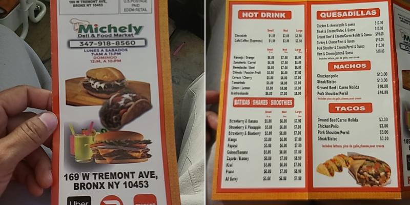 Michely Deli Grocery Menu