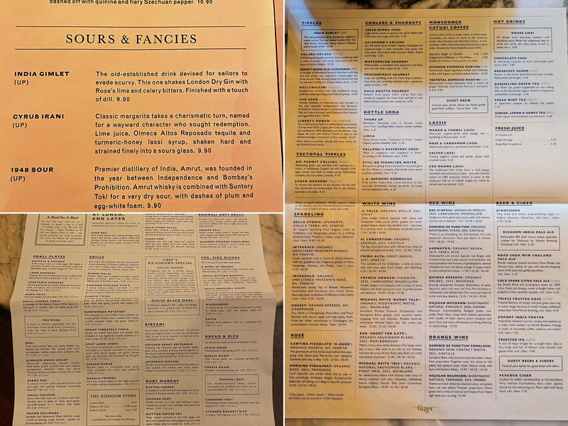 Dishoom King's Cross Menu