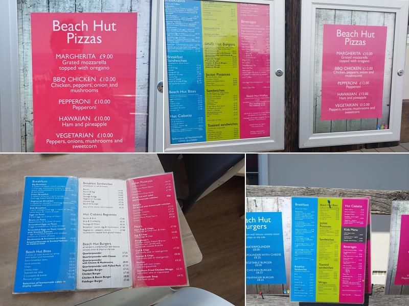 The Beach Hut Cafe Menu