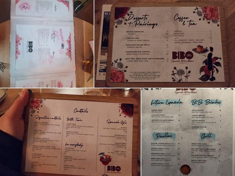 BiBo Shoreditch Menu