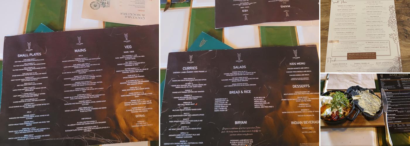 Dark Horse Mumbles Menu