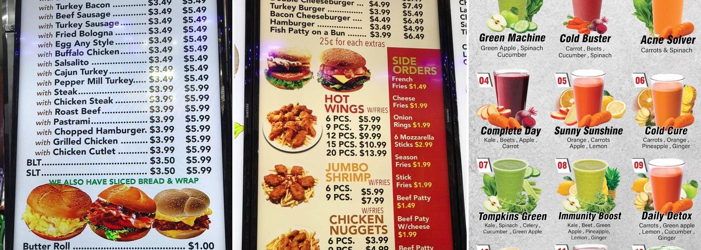 Brookdale deli and grill Menu