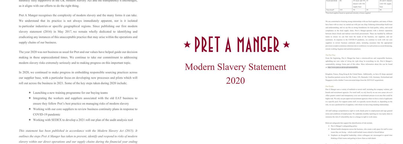 Pret A Manger Menu