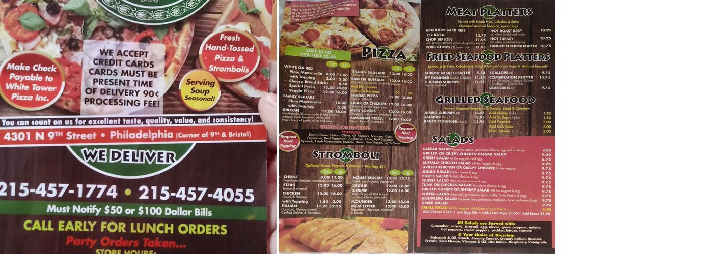 El Greco Pizza Menu