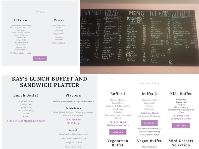 Kay's Village Bakery Menu