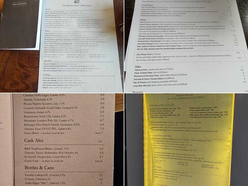 The Queens Arms Menu