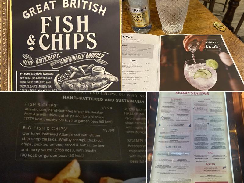 Bayswater Arms Menu
