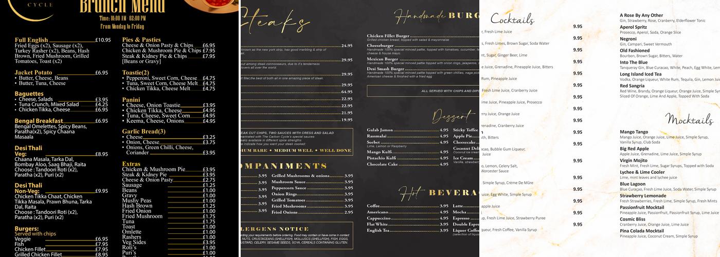 The Carbon Cycle Menu