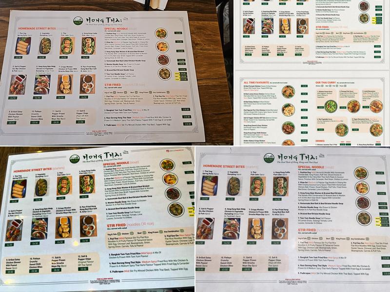 Hong Thai Menu