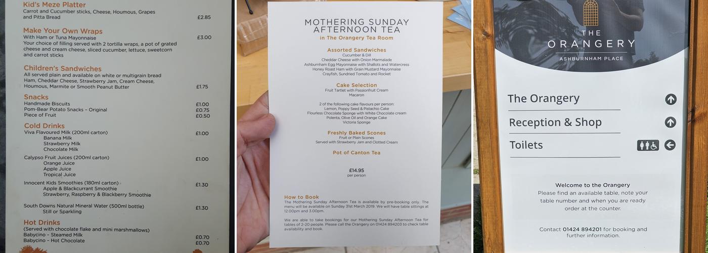 The Orangery - Ashburnham Place Menu