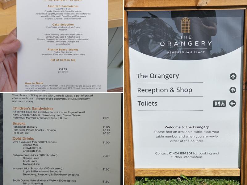 The Orangery - Ashburnham Place Menu
