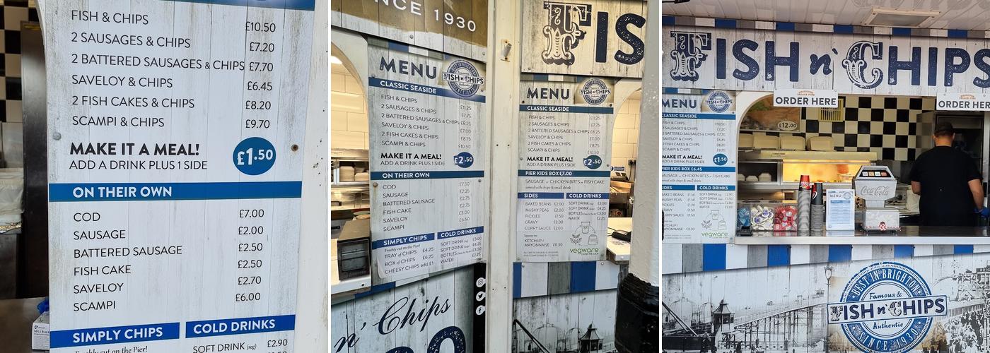 Fish & Chips Brighton Pier Menu