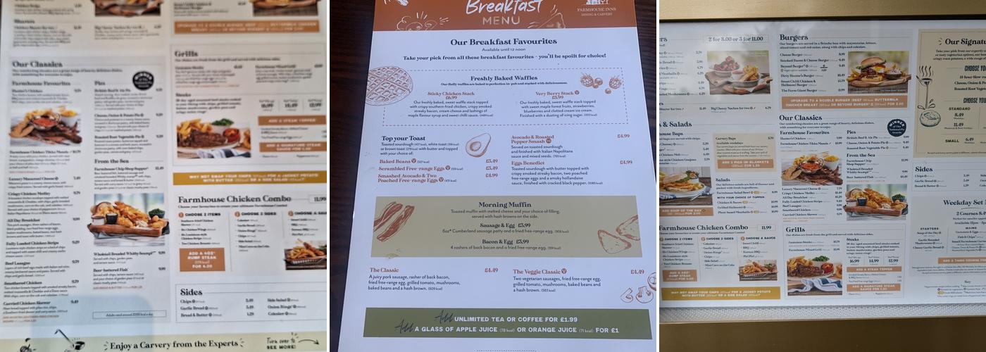 Meadow Farm - Farmhouse Inns Menu