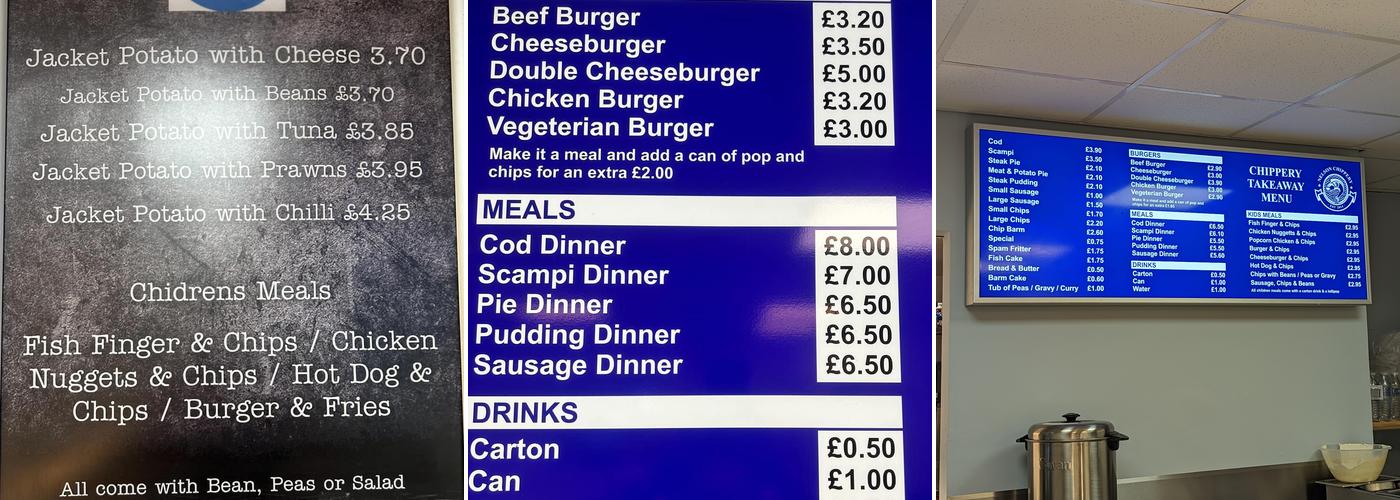 The Nelson Chippery Menu